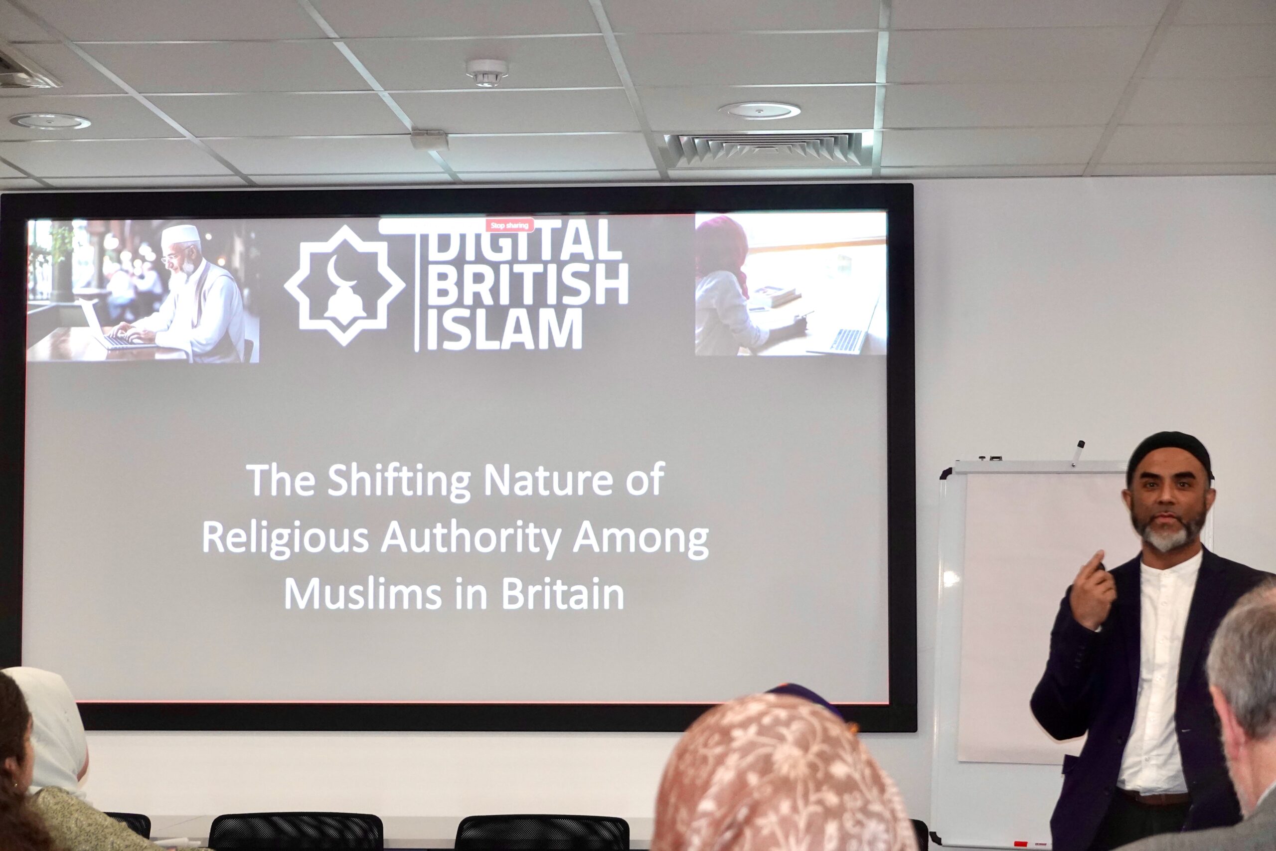 Dr Sadek Hamid presenting on religious authority