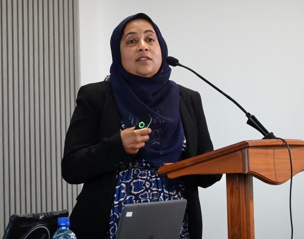 Digital British Islam, Prof Cheruvallil-Contractor at East London Mosque. May 2025. Photo: Yvonne Howard-Bunt
