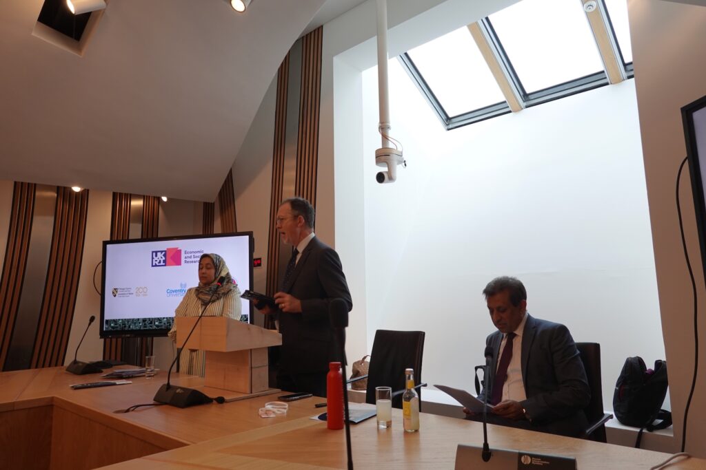 Foysol Choudhry MBE MSP, Prof. Gary R. Bunt and Prof. Sariya Cheruvallil-Contractor and colleagues. Scottish Parliament. 29 Apr 2025. Photo: Yvonne Howard-Bunt